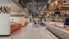 農(nóng)貿(mào)市場改造，各類業(yè)態(tài)柜臺的改造區(qū)分